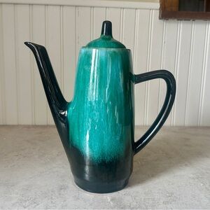 Blue Mountain Pottery Teapot Coffee Pot w Lid Drip MCM 10” Vintage BMP Canada